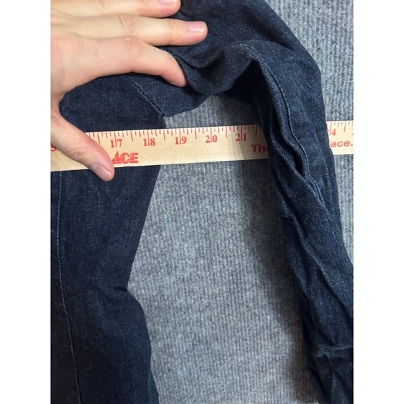 Lauren Jeans Co Ralph Lauren Womens Denim Blazer Jacket Dark Wash Button Size M - Picture 12 of 13